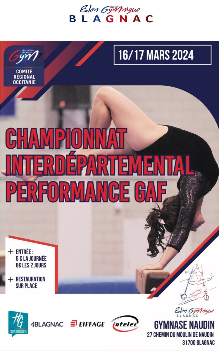 Championnats Interdépartementaux Nord et Sud Performance GAF et Teamgym Régional