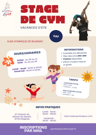 STAGE GAF LOISIRS - Vacances D'Ete
