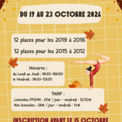 Stage GAF LOISIRS du 19 au 23 octobre 2026